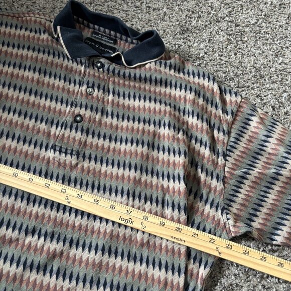 Vintage Croft & Barrow Polo Shirt XLT 60s 2-Ply Cotton Diamond Pattern Short Sle - Picture 5 of 6